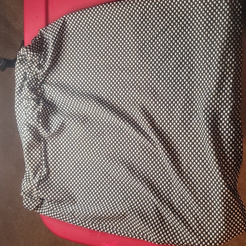 Black-and-white polka high knee skirt